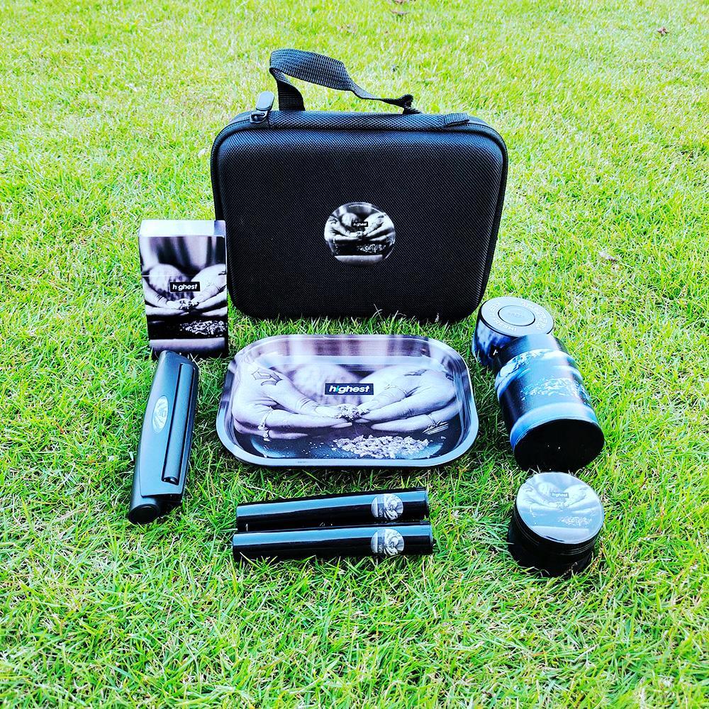 HIGHEST Tobacco Kit Metal Rolling Tray Plastic Airtight Herb Container Zinc Alloy Smoking Grinder King Size Rolling Machine C0123
HIGHEST Tobacco Kit Metal Rolling Tray Plastic Airtight Herb Container Zinc Alloy Smoking Grinder King Size Rolling Machine C0123