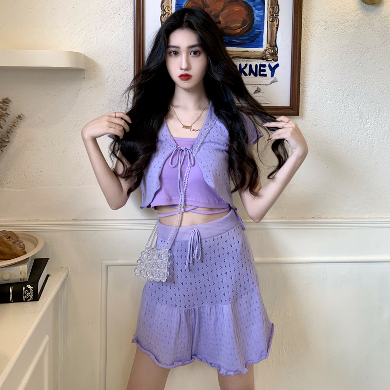 2021 New summer joint parts short sleeve up to the top + cardigan mesh mini skirt 3 pieces all women's clothes (c1311 3FY6, White
2021 New summer joint parts short sleeve up to the top + cardigan mesh mini skirt 3 pieces all women's clothes (c1311 3FY6, White