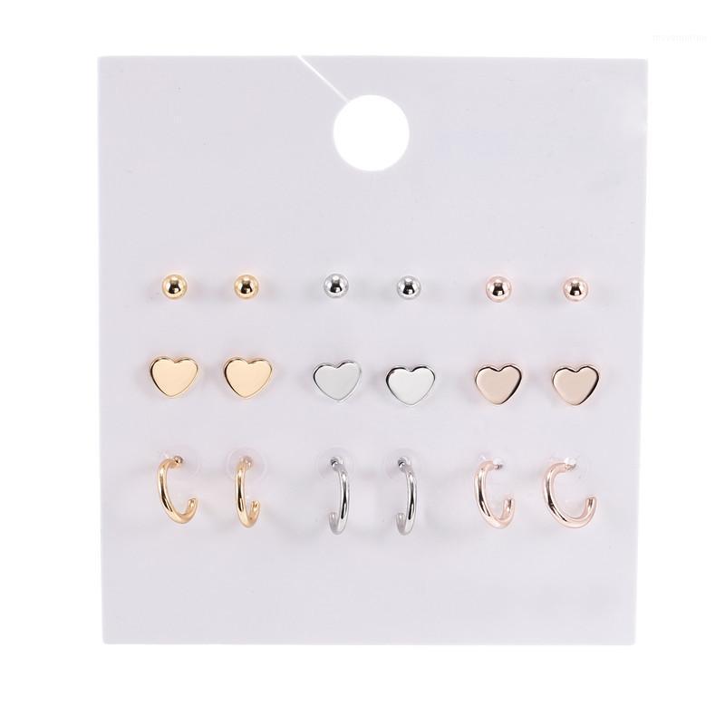 Hot selling fashion simple 1 card 9 pairs of tricolor heart alloy electroplated earrings earrings female set1
Hot selling fashion simple 1 card 9 pairs of tricolor heart alloy electroplated earrings earrings female set1