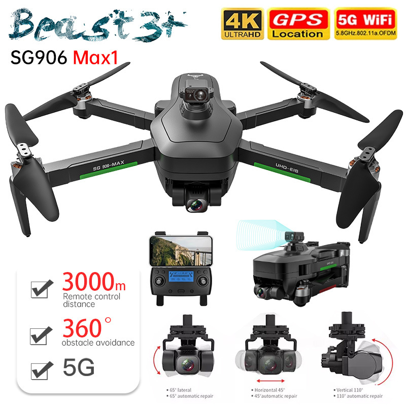 ZLL Camera Drone 4K Profesional SG906 Max1 with 3-Axis Gimbal 5G Wifi GPS Dron 3KM Brushless FPV Foldable Quadcopter SG906 Pro2 220218, 906 pro2 1b bag
ZLL Camera Drone 4K Profesional SG906 Max1 with 3-Axis Gimbal 5G Wifi GPS Dron 3KM Brushless FPV Foldable Quadcopter SG906 Pro2 220218, 906 pro2 1b bag