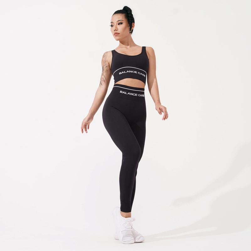 Letter Seamless Running Yoga Set Women New High Strength Quakeproof Sports Bra+ High Waist Training Leggings 2 Pcs Sports Suits1, Black
Letter Seamless Running Yoga Set Women New High Strength Quakeproof Sports Bra+ High Waist Training Leggings 2 Pcs Sports Suits1, Black