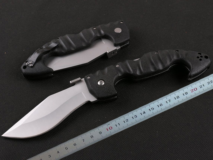 High Quality Survival Tactical Folding knife 440C 58HRC Titanium finish Blade knifes knives with Retail box