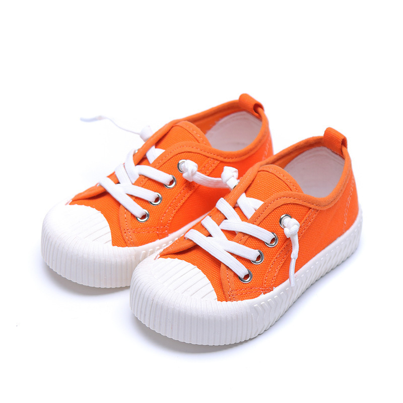 Autumn New Trend Candy Color Kids Shoes Boys Sneakers Easy Slip On Shallow Little Girls Kids with Elastic Band
