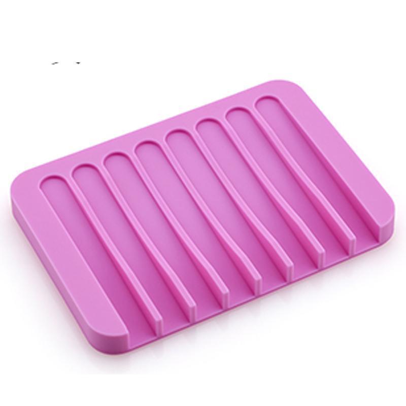Multicolor Water Drainage Anti Skid Soap Box Silicone Soap Dishes Bathroom Soap Holders Case Home Bathroom High Quality