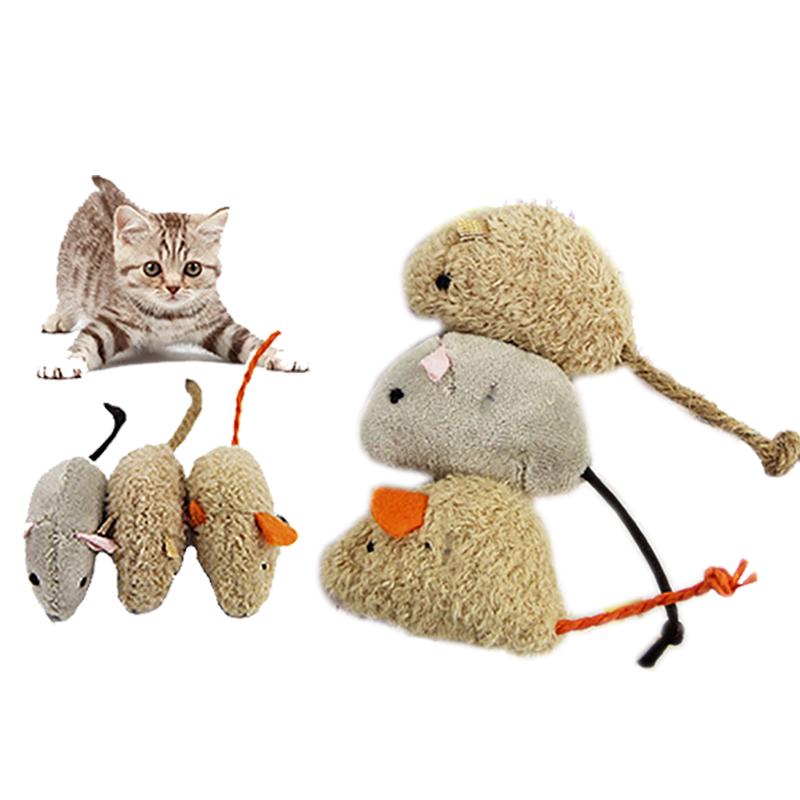 

3pcs/pack 10.5cm Funny Interactive Cat Toys mice Chewing Toy Rattling Sound Scratch Toy for Cats Pet-Supplies
