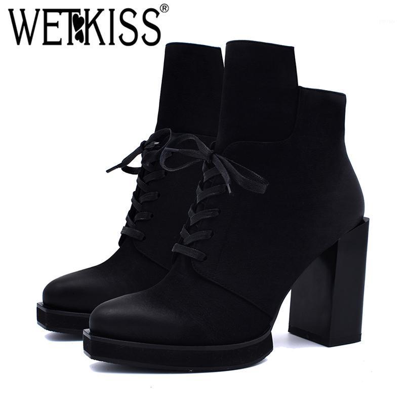 WETKISS Winter Thick High Heels Women Ankle Boots Thick Plush Square Toe Lace Up Footwear Platform Female Boot Shoes Women 20201, Short plush
WETKISS Winter Thick High Heels Women Ankle Boots Thick Plush Square Toe Lace Up Footwear Platform Female Boot Shoes Women 20201, Short plush