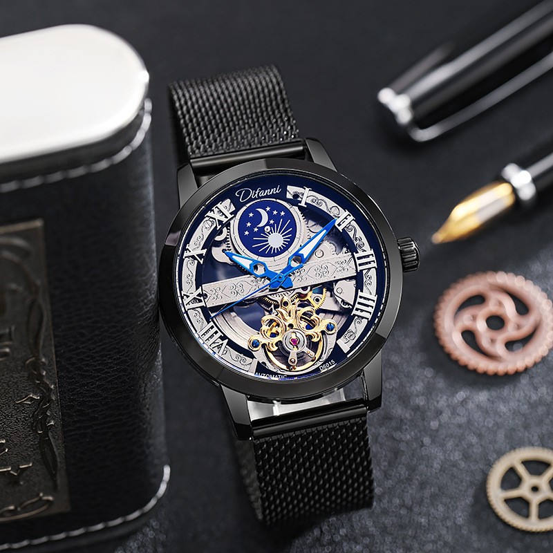 Mens watches mechanical waterproof luminous tourbillon wrist stainless steel mesh and leather strap hollow transparent crown design round di, Slivery;brown
Mens watches mechanical waterproof luminous tourbillon wrist stainless steel mesh and leather strap hollow transparent crown design round di, Slivery;brown