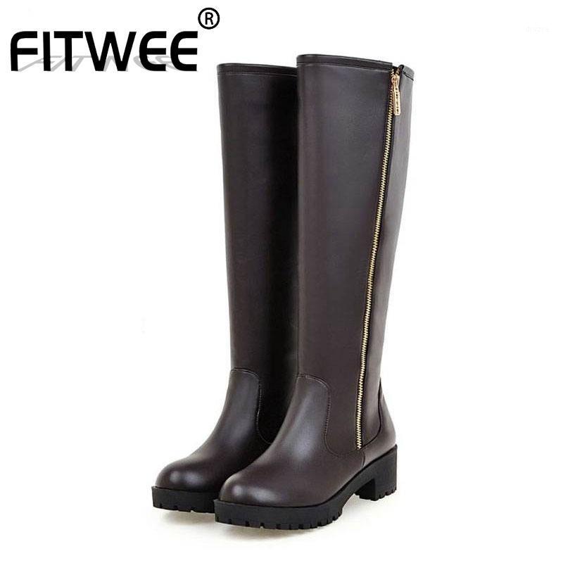 FITWEE Knee High Boots Women Winter Keep Warm Fur Platform Shoes Women Square Heels Fashion Zipper Long Boots Size 34-431, Black
FITWEE Knee High Boots Women Winter Keep Warm Fur Platform Shoes Women Square Heels Fashion Zipper Long Boots Size 34-431, Black