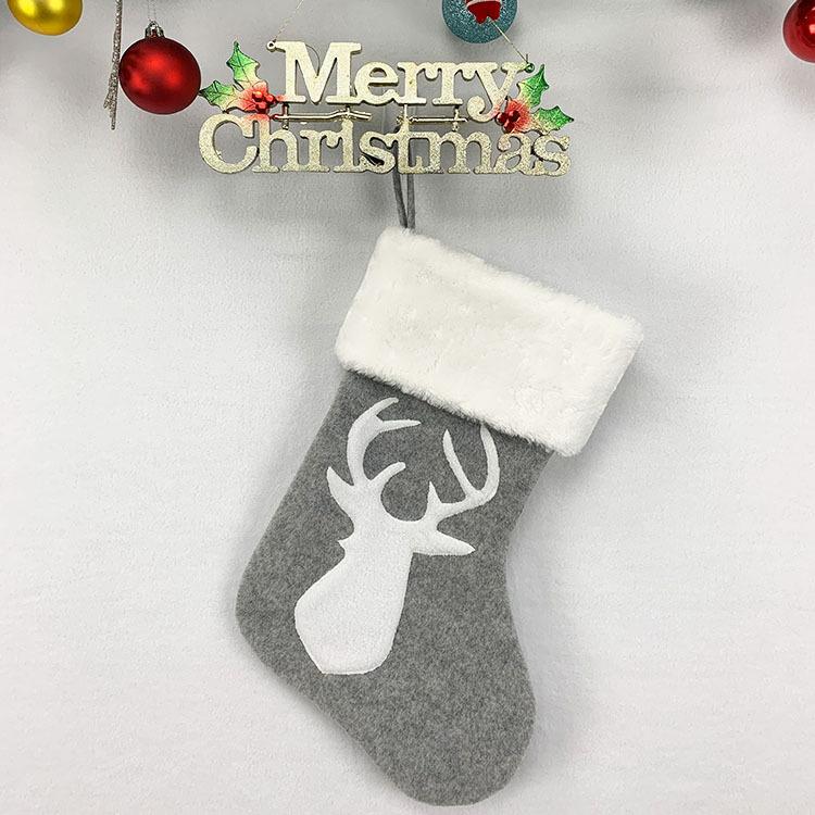 Christmas Stockings Holder Tree Ornaments Deer Sacks Xmas Gift Bags Presents Kids Decorations Wall Art Socks Stuffers Home Room
