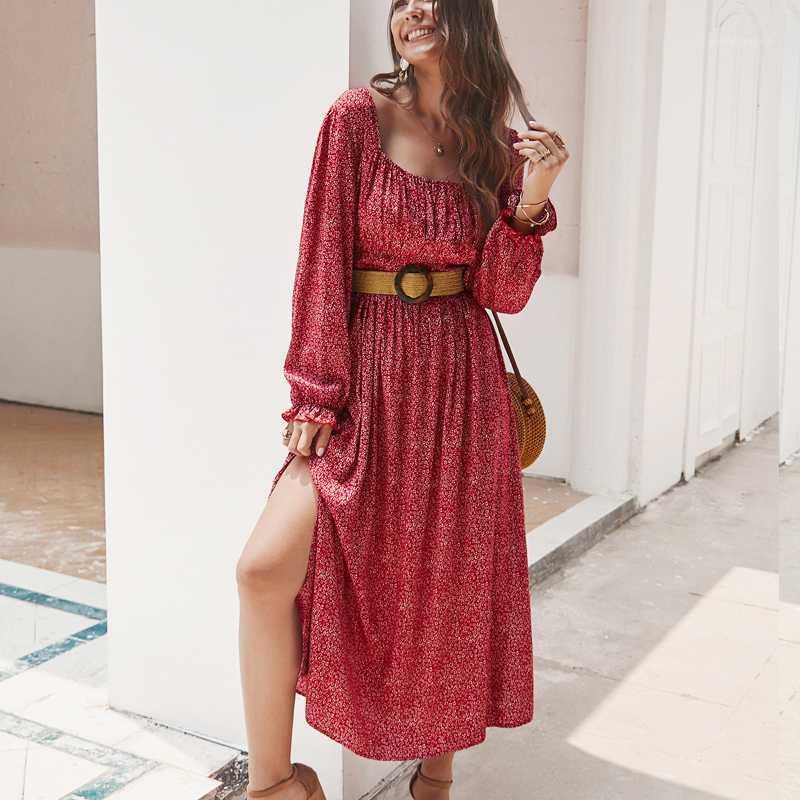 Autumn vestidos yellow long dress Summer Women 2019 Fashion Square collar floral long-sleeved Womens long Dresses robe femme1, Red
Autumn vestidos yellow long dress Summer Women 2019 Fashion Square collar floral long-sleeved Womens long Dresses robe femme1, Red