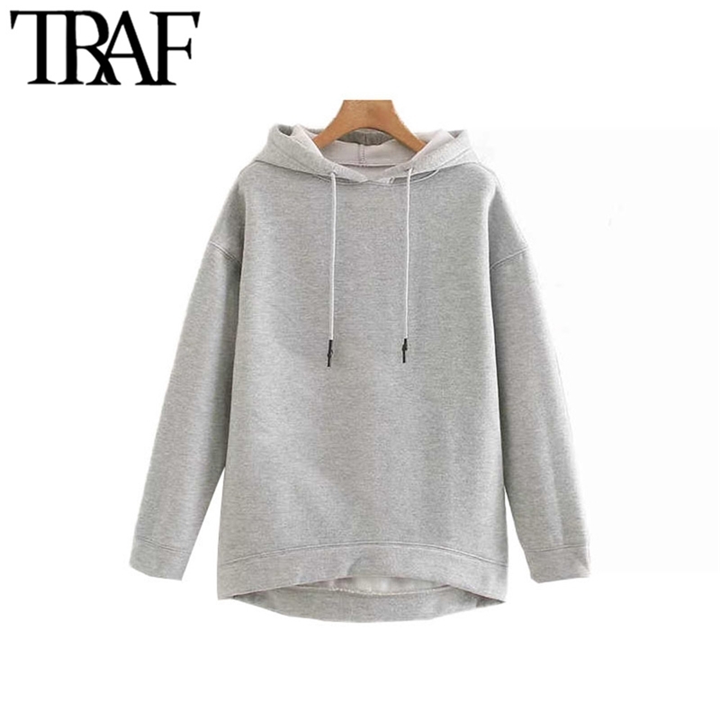 TRAF Women Vintage Stylish Oversized Solid Sweatshirts Fashion Adjustable Hooded Long Sleeve Loose Female Pullovers Chic Tops 201203, Gray
TRAF Women Vintage Stylish Oversized Solid Sweatshirts Fashion Adjustable Hooded Long Sleeve Loose Female Pullovers Chic Tops 201203, Gray