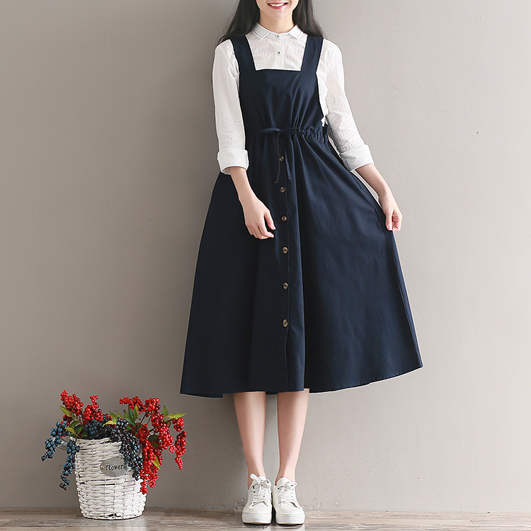 2021 New Preppy Style Vintage Summer Women Cotton Linen Casual Loose Vestidos Spaghetti Strap Sleeveless Female R5r8, Blue
2021 New Preppy Style Vintage Summer Women Cotton Linen Casual Loose Vestidos Spaghetti Strap Sleeveless Female R5r8, Blue