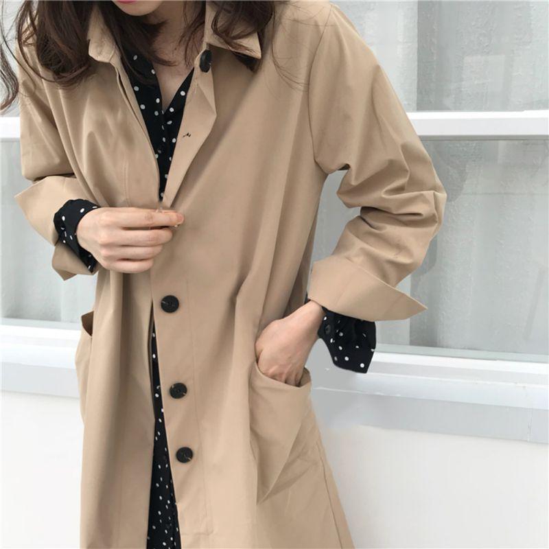 Trench Coat 2020 Autumn New Korean Style Solid Color Women Long Coat Casual Simple Lapel Long Sleeve Single-breasted Trench
Trench Coat 2020 Autumn New Korean Style Solid Color Women Long Coat Casual Simple Lapel Long Sleeve Single-breasted Trench
