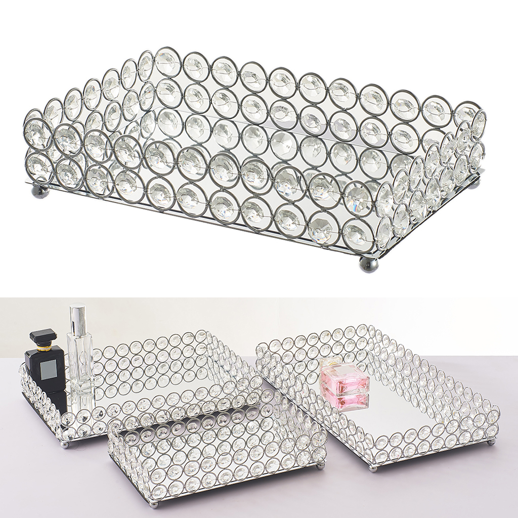 Crystal Makeup Organizer Mirrored Crystal Vanity Tray Decorative for Perfum, Jewelry Makeup Bathroom Organizer Y1113, Gold
Crystal Makeup Organizer Mirrored Crystal Vanity Tray Decorative for Perfum, Jewelry Makeup Bathroom Organizer Y1113, Gold