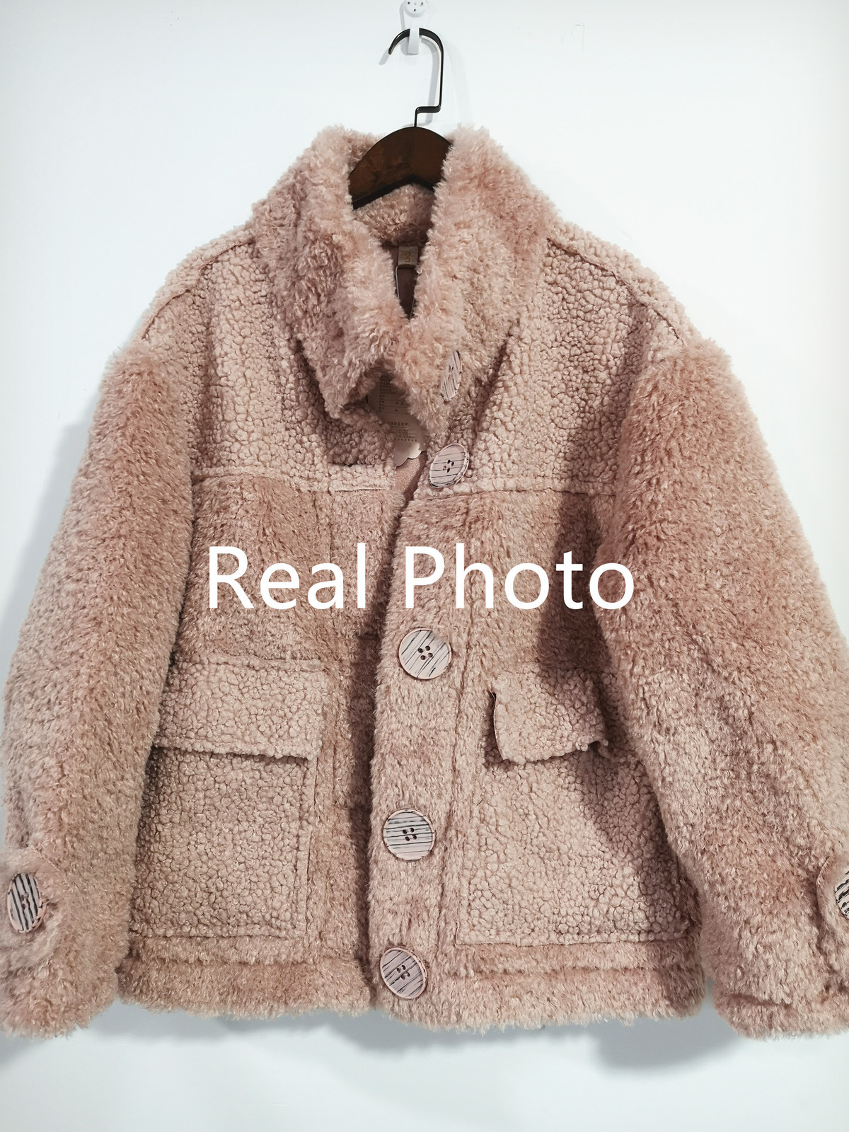 Faux Sheep Sheared Female Brief Paragraph Keep Warm With Thick Compound Fur Lambs Wool Collar Shearling Coat 201110
