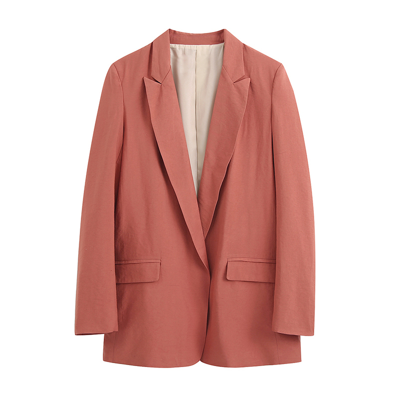 Aachoae Solid Casual Office Blazer Women Long Sleeve Work Wear Suit Jacket Blazers Notched Collar Pockets Outwear Coat 201023