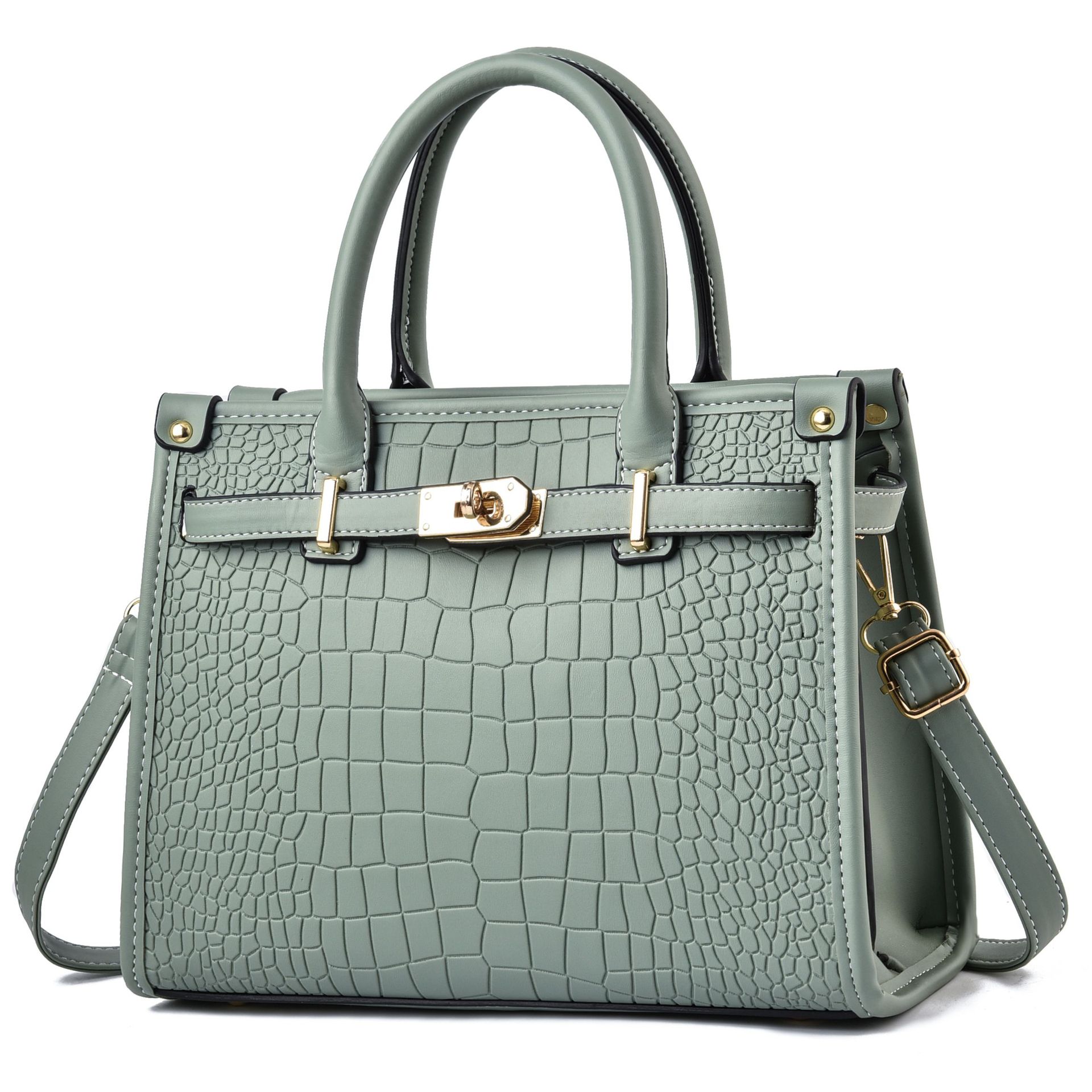 ladies leather shoulder bags high quality styling fashion Tote bag elegant atmospheric pressure flower crocodile handbag large solid color Joker backpack
