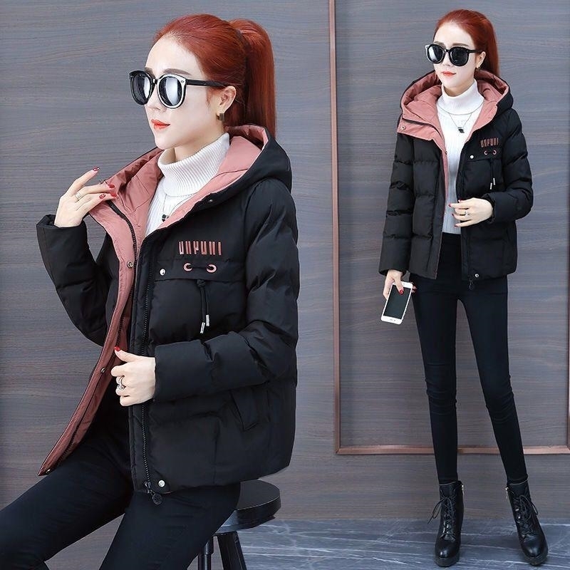 arrival female winter padded coat warm thick cotton inside puffer jacket women bubble coat pink down 0.8 201027