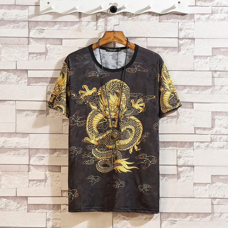 2021 New Short Sleeve Silk Shirt Men' Chinese Summer Dragon Print Black Tshirt Top t Hip Hop Punk Rock Clothes Oversize SY73, 199
2021 New Short Sleeve Silk Shirt Men' Chinese Summer Dragon Print Black Tshirt Top t Hip Hop Punk Rock Clothes Oversize SY73, 199