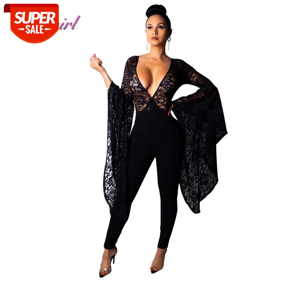 Adogirl Sexy Sheer Patchwork Lace Deep V Neck Jumpsuit Women Casual Flare Sleeves Party Clubwear Outfit Rompers Femme Overalls #0y9D, Black;white
Adogirl Sexy Sheer Patchwork Lace Deep V Neck Jumpsuit Women Casual Flare Sleeves Party Clubwear Outfit Rompers Femme Overalls #0y9D, Black;white