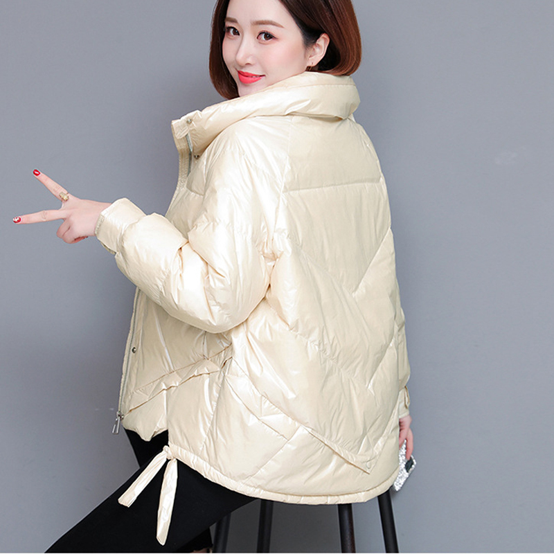 Winter Women's Loose Big Pocket A line Short White Duck Down Women Jacket Coats Girls Thinck Warm Snow Wear Outdoor Clothing 201019