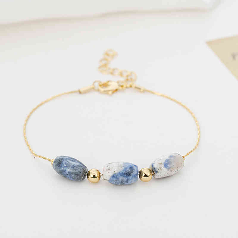 2022 est Arrival Natural Energy Charm Round Bead Bracelets Minimalist Gold Chain Link Women Bracelet Best Friend Gifts