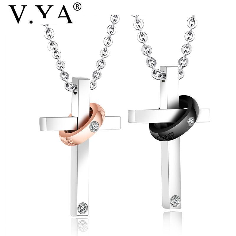 Pendant Necklaces V.Ya Classic Cross Couple Necklace Inlaid Cubic Zirconia COVER ME WITH LOVE Letters For Men Women Lover Jewelry Gifts
Pendant Necklaces V.Ya Classic Cross Couple Necklace Inlaid Cubic Zirconia COVER ME WITH LOVE Letters For Men Women Lover Jewelry Gifts