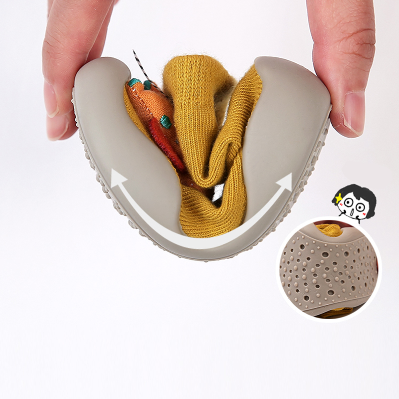 Shoes Children Infant Cartoon Baby Gift Kids Indoor Floor Leather Sole Non-Slip Thick Towel socks 201130