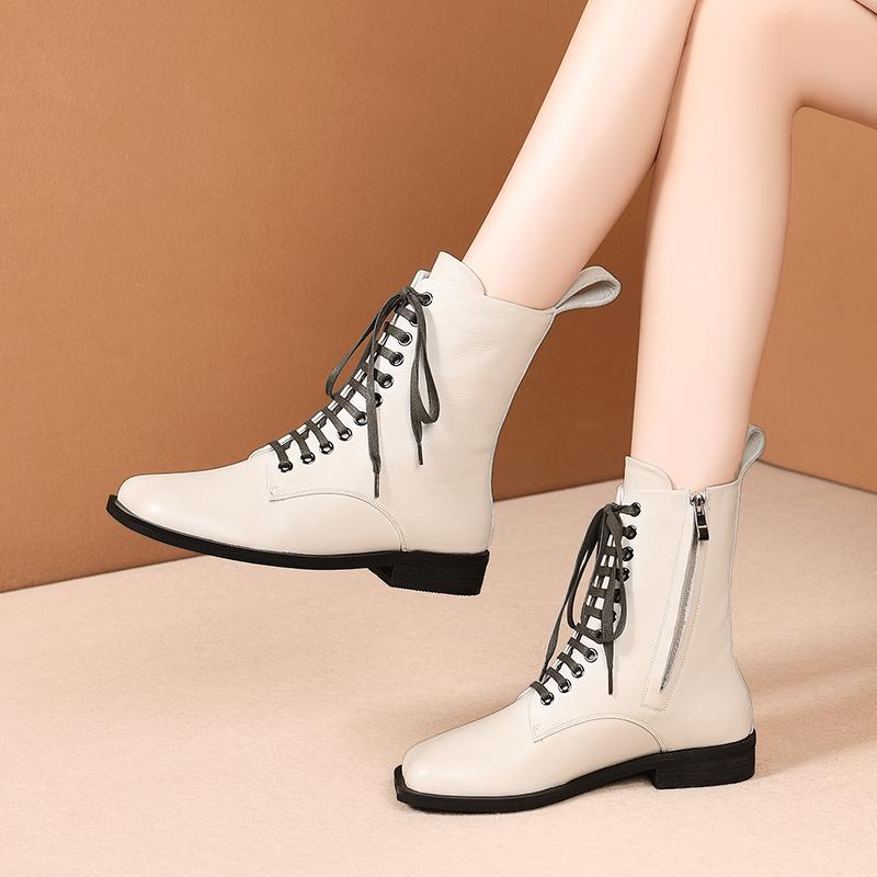 Retro lace up ankle Boots 2020 Winter Newest Genuine Leather Chunky low Heels Shoes Woman Platform Working Motorcycle Boots, Beige
Retro lace up ankle Boots 2020 Winter Newest Genuine Leather Chunky low Heels Shoes Woman Platform Working Motorcycle Boots, Beige