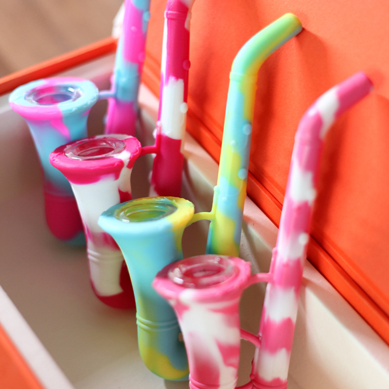 Colorful Sachs portable Silicone Hand pipe with Glass Bowl Mini Tobacco Smoking Pipes Oil Rig
Colorful Sachs portable Silicone Hand pipe with Glass Bowl Mini Tobacco Smoking Pipes Oil Rig