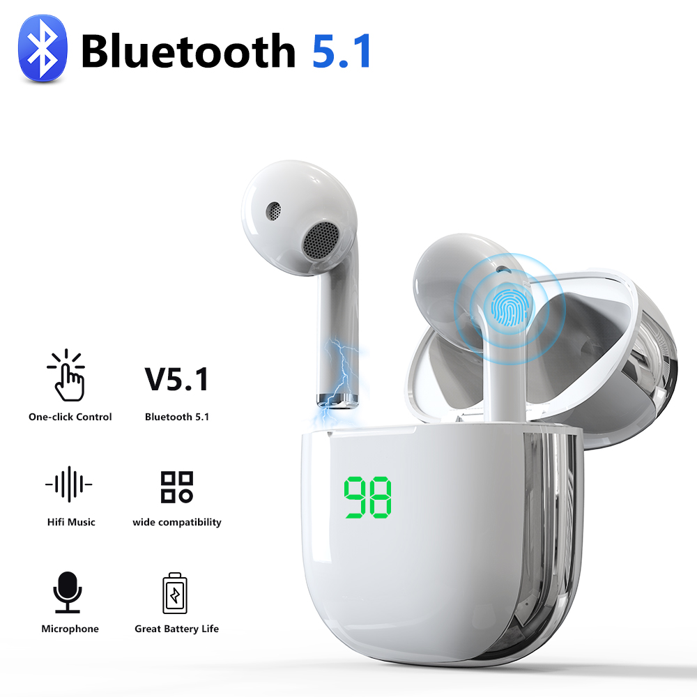 New TWS Bluetooth 5.1 Earphones Wireless Headphones 9D Stereo Earbuds Headsets With Microphone For iphone Samsung Xiaomi Huawei, White
New TWS Bluetooth 5.1 Earphones Wireless Headphones 9D Stereo Earbuds Headsets With Microphone For iphone Samsung Xiaomi Huawei, White