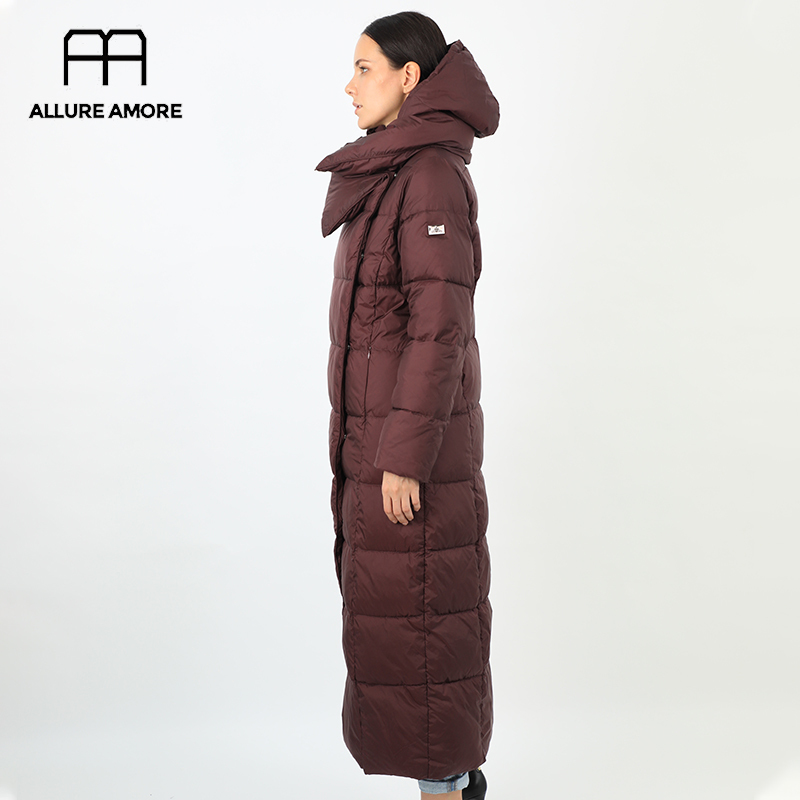 women's down jacket parka outwear with hood quilted coat female long warm cotton clothing for winter ladies trend 19-150 201214