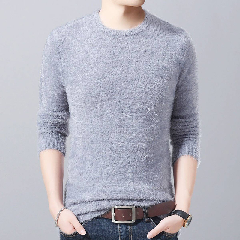 AKSR Men's Winter Warm Wool Knitted Pullover Sweater Jumper Men V Neck Mohair Cashmere Sweaters Sueter Hombre Pull Homme 201211