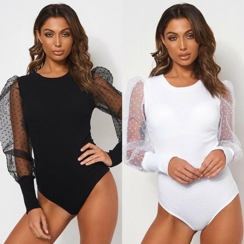 Women Sexy Bodysuit Ladies Solid Long Sleeve Puff O-neck Bodycon Slim Casual Tops Women' Jumpsuits & Rompers, Black
Women Sexy Bodysuit Ladies Solid Long Sleeve Puff O-neck Bodycon Slim Casual Tops Women' Jumpsuits & Rompers, Black