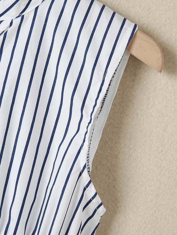 Girls Half Button Striped A-line Dress SHE