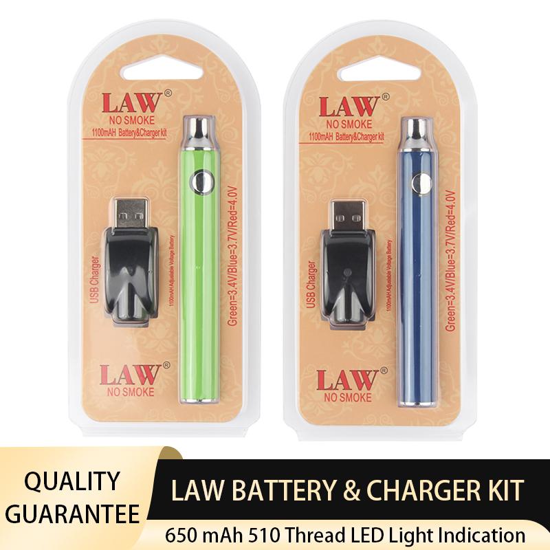 Law Vape Battery USB Charger Kit 650mAh 510 Thread Preheat Vaporizer Battery E Cigarettes Vape Pen VV Batteries for Atomizers Cartridges
Law Vape Battery USB Charger Kit 650mAh 510 Thread Preheat Vaporizer Battery E Cigarettes Vape Pen VV Batteries for Atomizers Cartridges