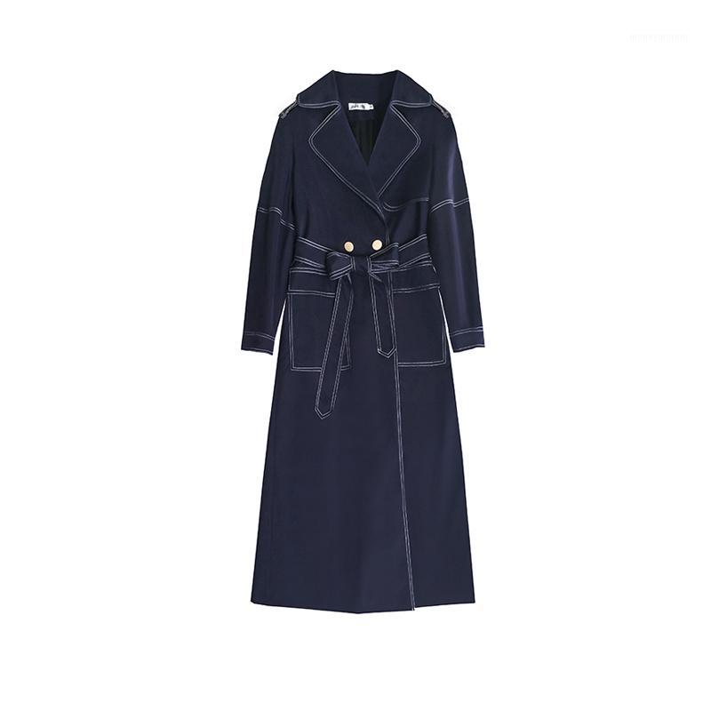 2020 New Fashion Classic Long Trench Coat Runway High Quality Windbreaker Casual Elegant Overcoat Outwear Female Autumn Winter1, Navy blue
2020 New Fashion Classic Long Trench Coat Runway High Quality Windbreaker Casual Elegant Overcoat Outwear Female Autumn Winter1, Navy blue