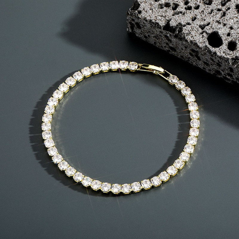 gold tennis bracelet designer woman iced out chain mens bracelets AAA zirconia sier dia chains bangles hiphop man womens jewelry 15cm 17cm 19cm 21cm