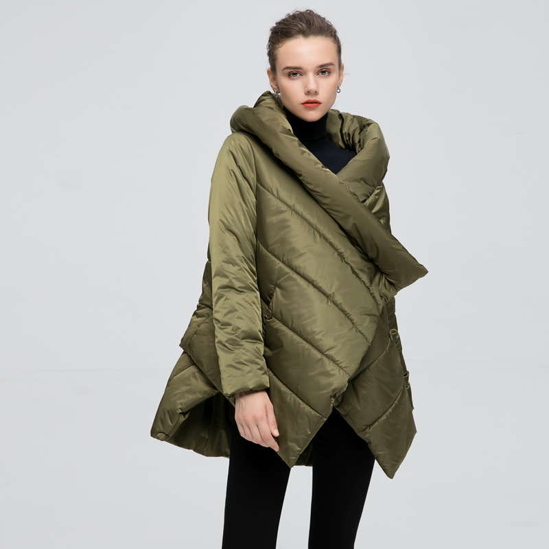 YVYVLOLO Women's Winter Jacket New Cloak Hooded Loose Long parka women down winter coat Warm Jacket Female Overcoat T200831