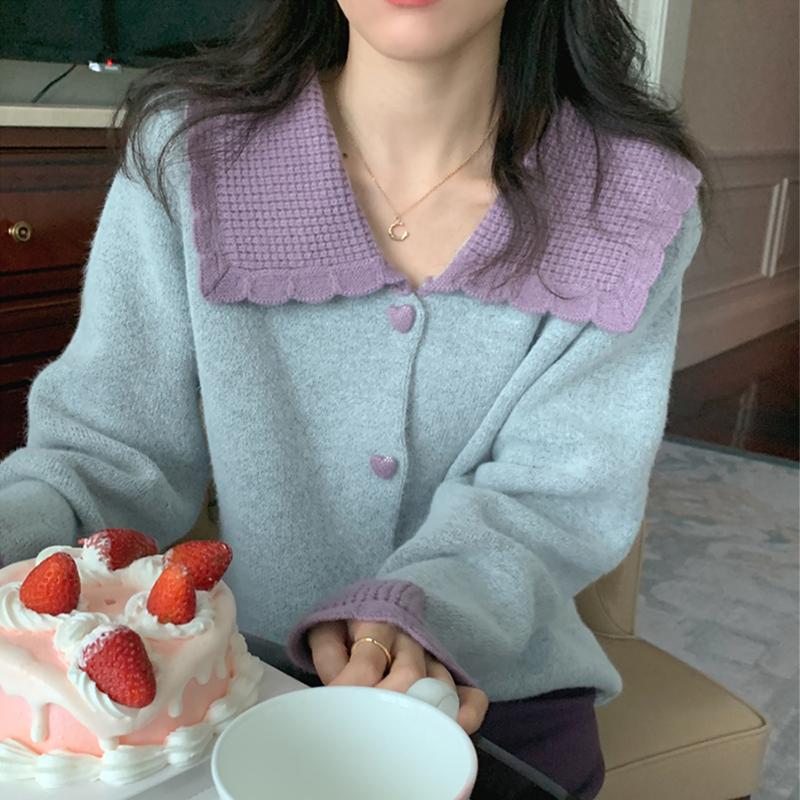 Women's Knits & Tees Sweaters Women Autumn Retro Large Lapel Contrast Love Button Cardigan Fashion Gentle Long Sleeve Knit Jacket Pull Femme, White
Women's Knits & Tees Sweaters Women Autumn Retro Large Lapel Contrast Love Button Cardigan Fashion Gentle Long Sleeve Knit Jacket Pull Femme, White