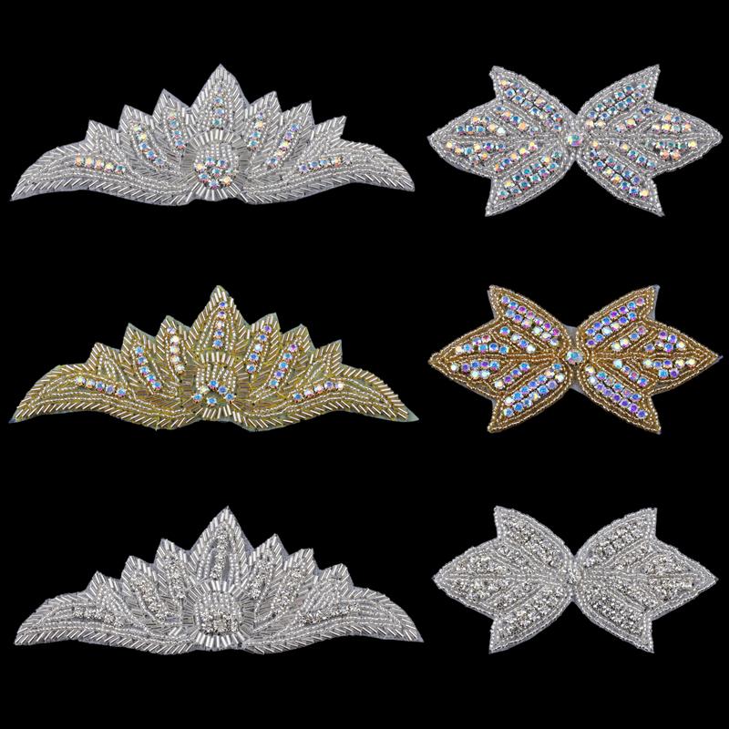 NEWBORN Handmade Crown/Bow of Rhinestone Applique for Wedding Embellishment Sew On Crystal Flower Appliques for Hair Accessories, E60
NEWBORN Handmade Crown/Bow of Rhinestone Applique for Wedding Embellishment Sew On Crystal Flower Appliques for Hair Accessories, E60
