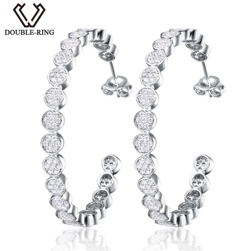 DOUBLE-R Classical round Natural White Topaz Hoop Earrings For Woman Real 925 Sterling Silver Earrings Fine Wedding Jewelry
DOUBLE-R Classical round Natural White Topaz Hoop Earrings For Woman Real 925 Sterling Silver Earrings Fine Wedding Jewelry