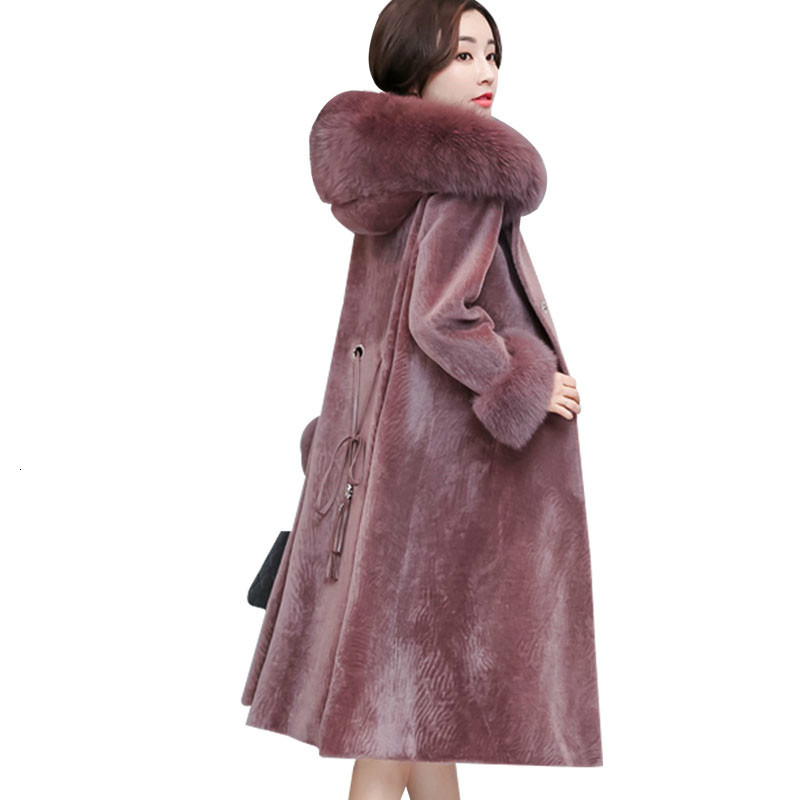 2021 New Sheep sheared female jacket medium long new winter fashion fox skin hoodie parker fur jackets with hood big size women' clothes, Caramel colour
2021 New Sheep sheared female jacket medium long new winter fashion fox skin hoodie parker fur jackets with hood big size women' clothes, Caramel colour