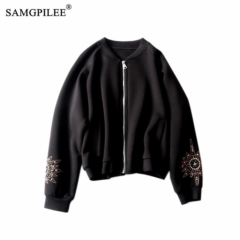 Winter Jackets For Women Office Lady Full Sleeve Solid Stand Collar Zipper Slim Standard Plus Size Women Autumn Jacket 3xl 201019