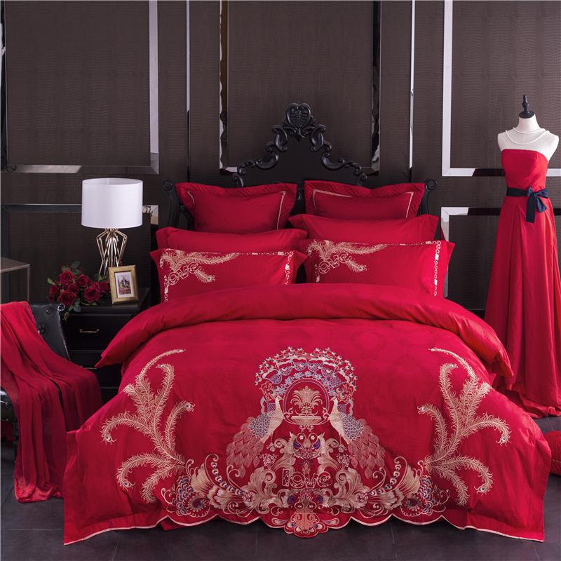 Red Long-staple Cotton Luxury Chinese Wedding Bedding Set Queen King Size Bedding Set Bed Sheet/Spread Cover Duvet Pillowcas
Red Long-staple Cotton Luxury Chinese Wedding Bedding Set Queen King Size Bedding Set Bed Sheet/Spread Cover Duvet Pillowcas