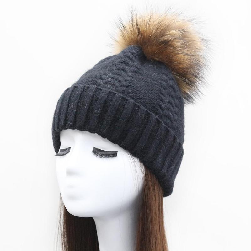 Knitted Winter Hat with Natural Raccoon Fur Pompom Angora Solid Warm Comfortable Beanie Adult Casual Hat
Knitted Winter Hat with Natural Raccoon Fur Pompom Angora Solid Warm Comfortable Beanie Adult Casual Hat