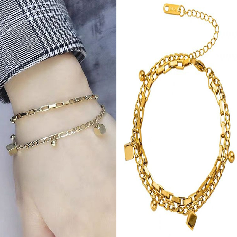 Designer Bangle 316L Stainless Steel New Fashion Fine Jewelry Gold Color Hip hop Multi-element Thick Chain Geometric Beaded Bracelet For Women Jewellery Gift
Designer Bangle 316L Stainless Steel New Fashion Fine Jewelry Gold Color Hip hop Multi-element Thick Chain Geometric Beaded Bracelet For Women Jewellery Gift