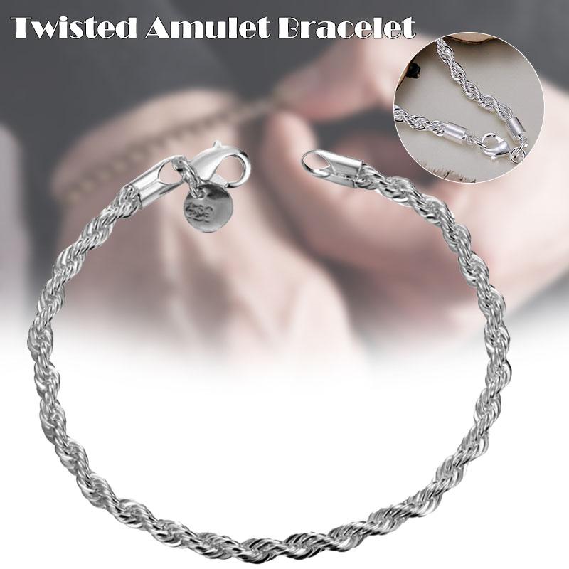 Link, Chain Bracelet With Silver Plated 925 Twisted Amulet Durable For Girls Women LXH
Link, Chain Bracelet With Silver Plated 925 Twisted Amulet Durable For Girls Women LXH