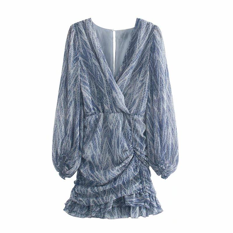 Women's 20-year early autumn new style European and American style animal pattern print V-neck pleated gold silk waist dress, Pattern 4389
Women's 20-year early autumn new style European and American style animal pattern print V-neck pleated gold silk waist dress, Pattern 4389