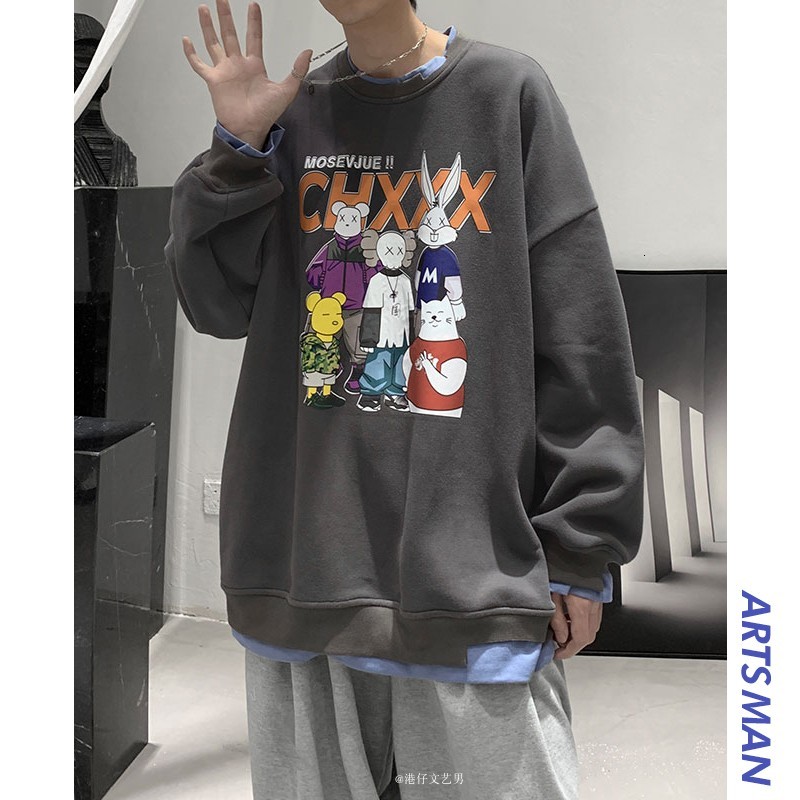 2021 New Personality Moletom Tendency Graffiti Impression Autumn and Winter Around the Neck Loose Men's Clothing T7XL, Black
2021 New Personality Moletom Tendency Graffiti Impression Autumn and Winter Around the Neck Loose Men's Clothing T7XL, Black